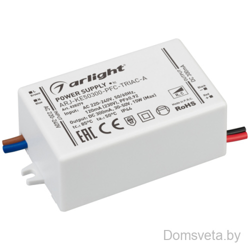 Arlight Блок питания ARJ-KE50300-PFC-TRIAC-A (15W, 300mA) (028279) - цена и фото