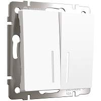 Werkel Выключатель двухклавишный с подсветкой (белый матовый) / W1120161