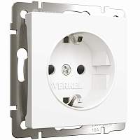 Werkel Розетка с заземлением и шторками (белый матовый) / W1171161