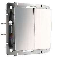 Werkel Выключатель двухклавишный проходной (глянцевый никель) / W1122002