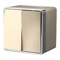 Werkel Выключатель двухклавишный влагозащищенный Gallant (шампань рифленый) / WL15-03-02