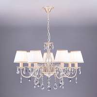 Подвесная люстра с хрусталем Eurosvet Amelia 3637/7 белый с золотом / прозрачный хрусталь (00000068946) - цена и фото