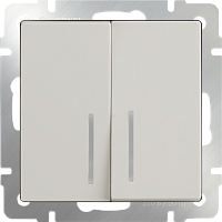 Werkel Выключатель двухклавишный с подсветкой (слоновая кость) / W1120103