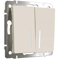 Werkel Выключатель двухклавишный с подсветкой (айвори матовый) / W1120162