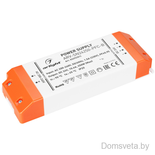 Блок питания ARV-SN24250-PFC-B (24V, 10.4A, 250W) Arlight 022923(1) - цена и фото