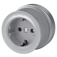 Werkel Розетка с заземлением (Матовый хром) Ретро / WL19-10-01