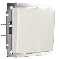 Werkel Розетка влагозащ. с зазем. с защит. крышкой и шторками (перламутровый рифленый) / W1171213