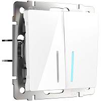 Werkel Выключатель двухклавишный с подсветкой (белый) / W1120101