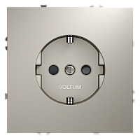 Розетка электрическая с заземлением и шторками Voltum S70 VLS040203