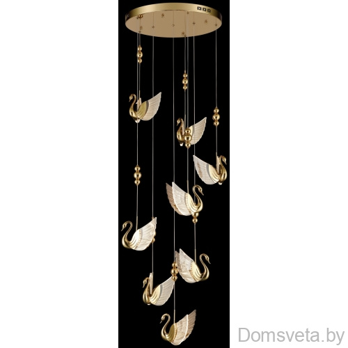 Подвесная люстра LED с пультом Wertmark WE466.08.306 LETIZIA 4 Вт LED 3000K/4000K/6000K золото - цена и фото