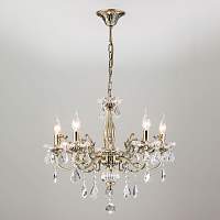 Люстра с хрусталем Eurosvet Elisha 3281/5 античная бронза / прозрачный хрусталь (00000063378) - цена и фото