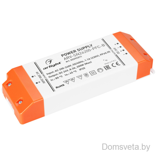 Блок питания ARV-SN24200-PFC-B (24V, 8.3A, 200W) Arlight 022922(1) - цена и фото