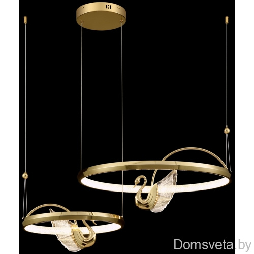 Подвесная люстра LED с пультом Wertmark WE466.04.303 LETIZIA 4+4+58 Вт LED 3000K/4000K/6000K золото - цена и фото