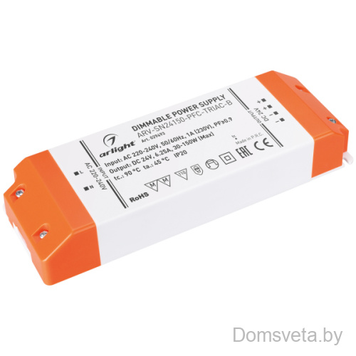 Блок питания ARV-SN24150-PFC-TRIAC-B (24V, 6.25A, 150W) Arlight 029493 - цена и фото