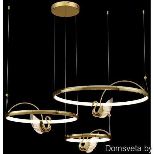 Подвесная люстра LED с пультом Wertmark WE466.06.303 LETIZIA 4+4+4+103 Вт LED 3000K/4000K/6000K золото - цена и фото