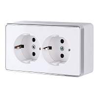 Werkel Розетка двойная с заземлением Gallant (белый) / W5072101