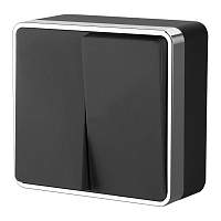 Werkel Выключатель двухклавишный Gallant (черный/хром) / W5020035