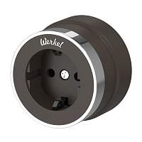 Werkel Розетка с заземлением Vintage (мокко матовый/хром) / W5871052