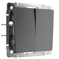 Werkel Выключатель двухклавишный проходной (графит рифленый) / W1122004