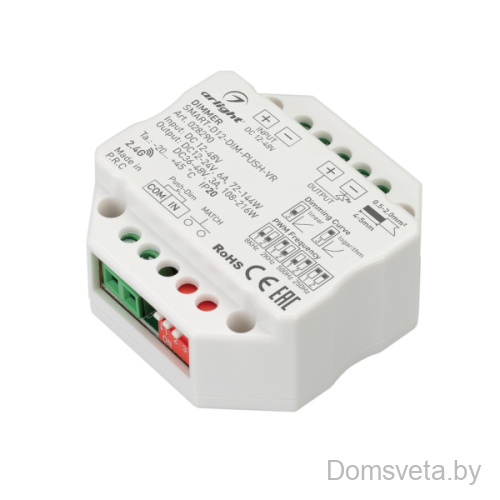 Диммер SMART-D12-DIM-PUSH-VR (12-48V, 1x6A, 2.4G) Arlight 028290 - цена и фото