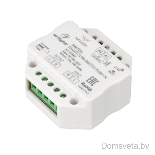 Контроллер-выключатель SMART-TUYA-SWITCH-PUSH-IN (230V, 1.5A, WiFi, 2.4G) Arlight - цена и фото