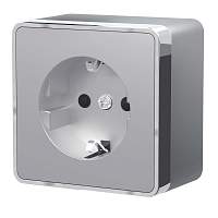 Werkel Розетка с заземлением Gallant (серебряный) / W5071006