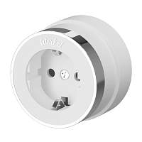 Werkel Розетка с заземлением Vintage (белый матовый/хром) / W5871050