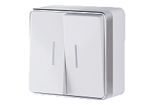 Werkel Выключатель двухклавишный с подсветкой Gallant (белый) / W5020101