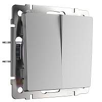 Werkel Выключатель двухклавишный проходной (серебряный) / W1122006