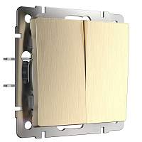 Werkel Выключатель двухклавишный проходной (шампань рифленый) / W1122010