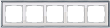 Werkel Рамка на 5 постов (хром/белый, Palacio) / WL17-Frame-05