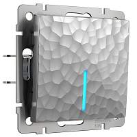 Werkel Выключатель одноклавишный с подсветкой (серебряный, Hammer) / W1210106