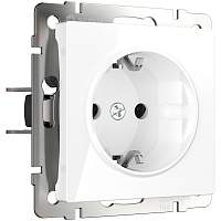 Werkel Розетка с заземлением, безвинтовой зажим (белая) / W1171301
