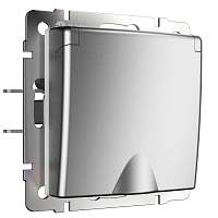Werkel Розетка влагозащ. с зазем. с защит. крышкой и шторками (серебряный матовый) / W1171265