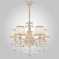 Люстра с подвесками из хрусталя Eurosvet Amelia 10054/5 белый с золотом (00000077237) - цена и фото