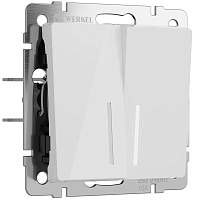 Werkel Выключатель двухклавишный с подсветкой (белый акрил) / W1120141