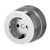 Werkel Розетка с заземлением Vintage (серебро матовый/хром) / W5871054