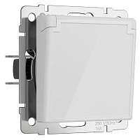 Werkel Розетка влагозащ. с зазем. с защит. крышкой и шторками (белый акрил) / W1171241