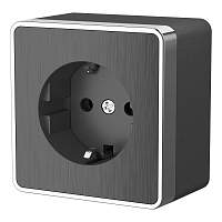 Werkel Розетка с заземлением Gallant (графит рифленый ) / W5071004