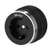 Werkel Розетка с заземлением Vintage (черный матовый/хром) / W5871051