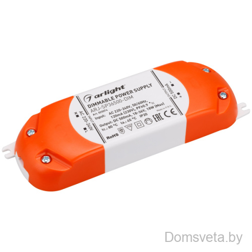 Блок питания ARJ-SP36500-DIM (18W, 500mA, PFC, Triac) Arlight 025074 - цена и фото